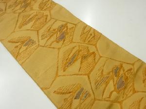 リサイクル　渡文製　変わり亀甲に抽象模様織出し袋帯